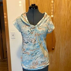 Marc By Marc Jacobs Artistic Blue and Tan Blouse